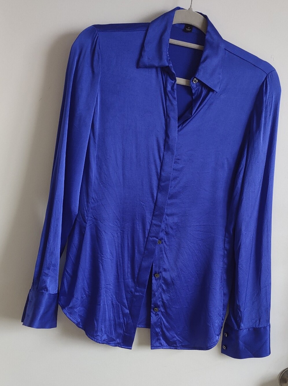Ann Taylor Women's Cobalt Blue Silk Button-Down Blouse